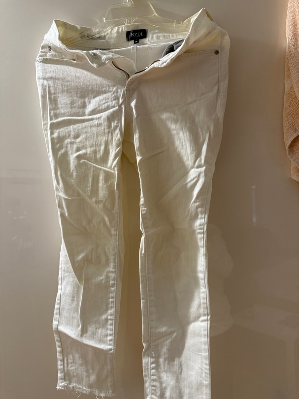 NYDJ Cream High-Rise Cropped Slim Jeans